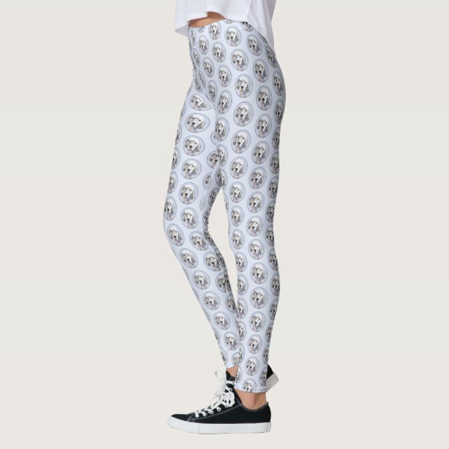 English Setter Blue Belton Malerei Hund Art Leggings (Links)