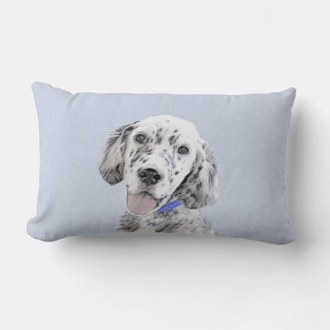 English Setter Blue Belton Malerei Hund Art Lendenkissen (Vorderseite)