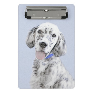 English Setter Blue Belton Malerei Hund Art Mini Klemmbrett