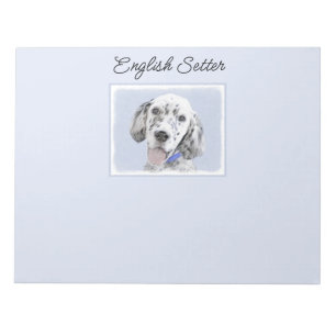 English Setter Blue Belton Malerei Hund Art Notizblock