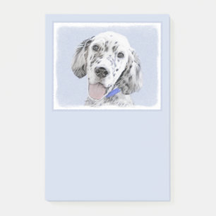 English Setter Blue Belton Malerei Hund Art Post-it Klebezettel