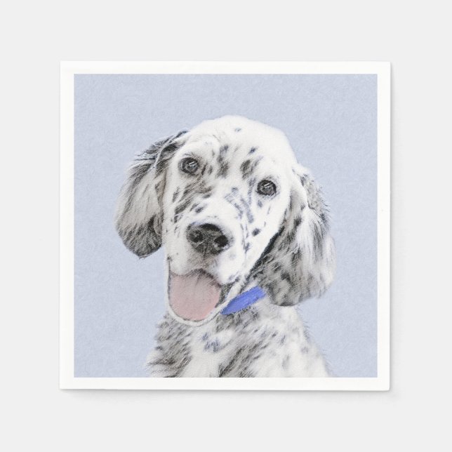 English Setter Blue Belton Malerei Hund Art Serviette (Vorderseite)