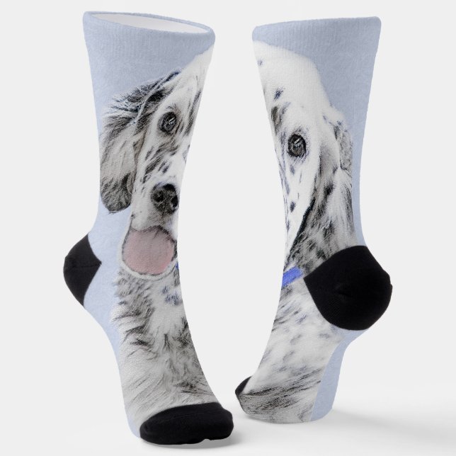 English Setter Blue Belton Malerei Hund Art Socken (Gewinkelt)