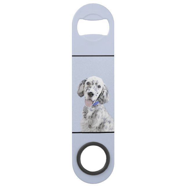 English Setter Blue Belton Malerei Hund Art Speed Flaschenöffner (Rückseite)