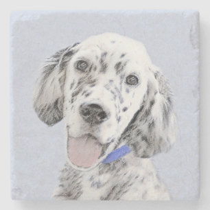 English Setter Blue Belton Malerei Hund Art Steinuntersetzer