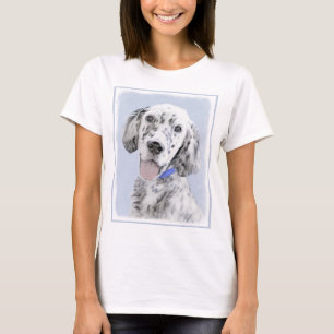 English Setter Blue Belton Malerei Hund Art T-Shirt