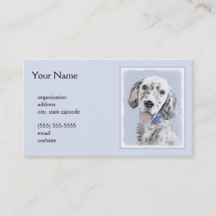 English Setter Blue Belton Malerei Hund Art Visitenkarte