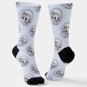 English Setter Blue Belton Painting Pet Dog Art Socken