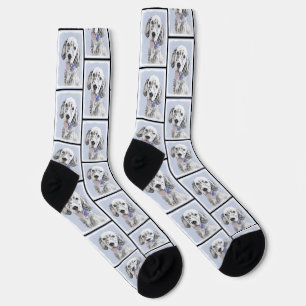 English Setter Blue Belton Painting Pet Dog Art Socken