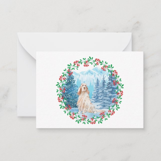 English Setter Christmas Card Mitteilungskarte (Vorderseite)