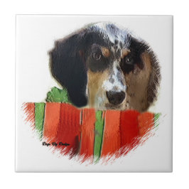 English Setter Christmas Fliese