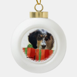 English Setter Christmas Keramik Kugel-Ornament