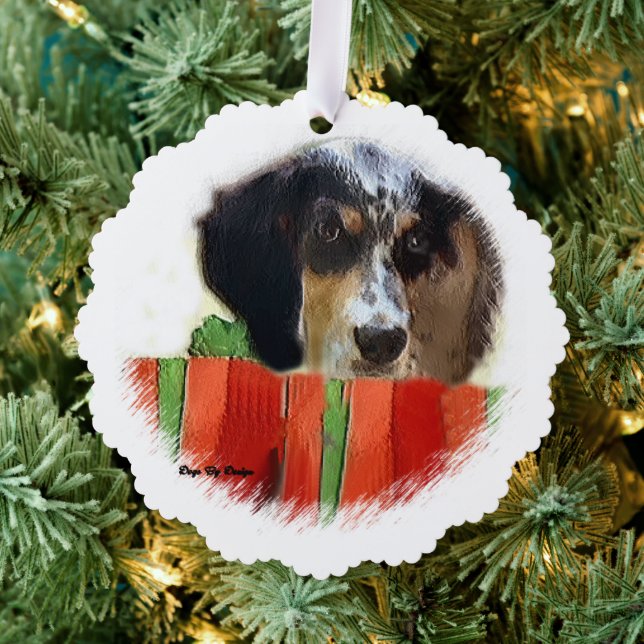 English Setter Christmas Ornament Karte (Insitu (Baum))