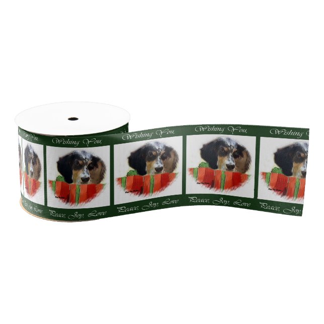 English Setter Christmas Ripsband (Spule)