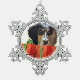 English Setter Christmas Schneeflocken Zinn-Ornament