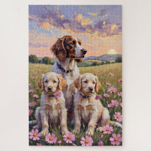 English Setter Cosmos Wiesen Kunst Puzzle