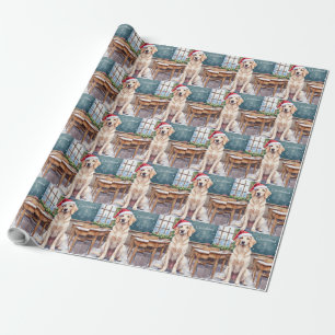 English Setter Cozy Classroom Lehrer Weihnachtsman Geschenkpapier