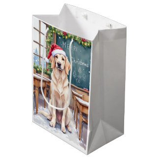 English Setter Cozy Classroom Lehrer Weihnachtsman Mittlere Geschenktüte