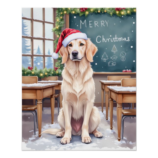 English Setter Cozy Classroom Teacher Santa Poster (Vorderseite)
