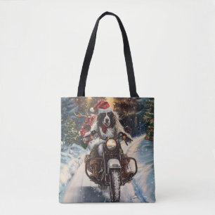 English Setter Dog Riding Motorrad Weihnachten