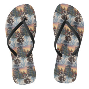 English Setter Dog Riding Motorrad Weihnachten Flip Flops