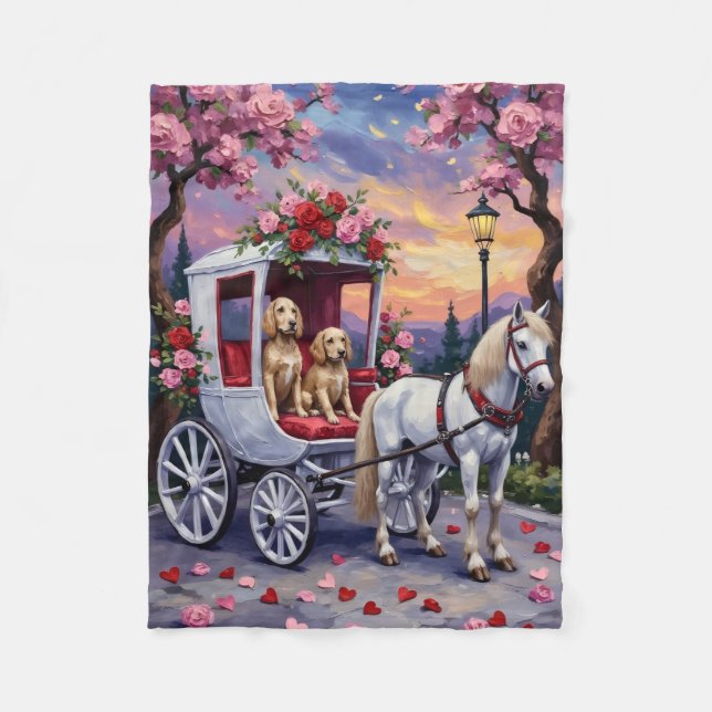 English Setter Dog Valentine's Day  Fleecedecke (Vorderseite)