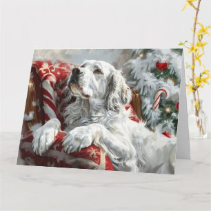 English Setter Dog Weihnachtsfest Karte