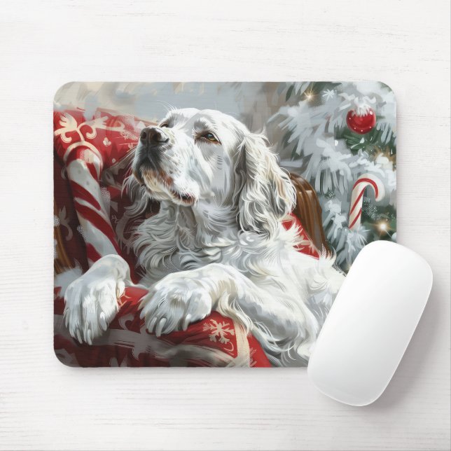 English Setter Dog Weihnachtsfest Mousepad (Mit Mouse)