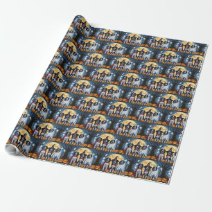 English Setter Dogs Pumpkin Halloween Funny Geschenkpapier