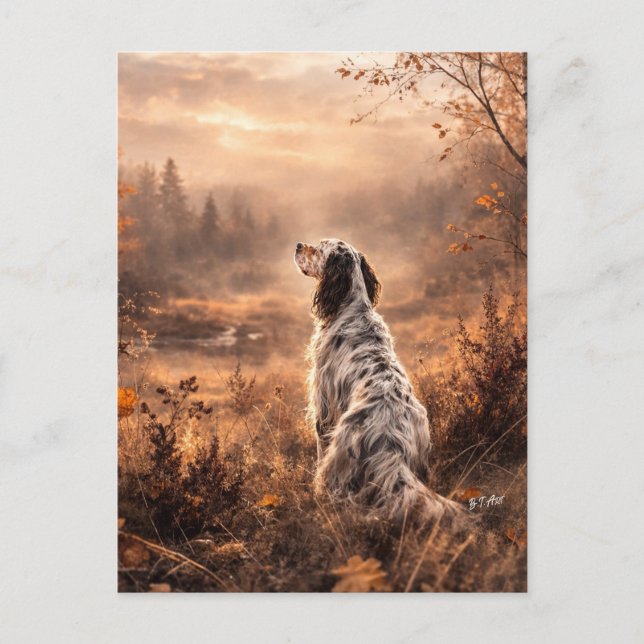 English Setter Feiertagspostkarte (Vorderseite)