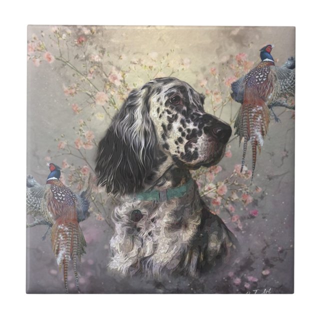 English Setter Fliese (Vorderseite)