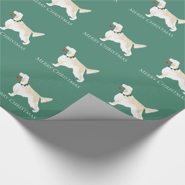 English Setter Frohe Weihnachtsgestaltung Geschenkpapier (Ecke)