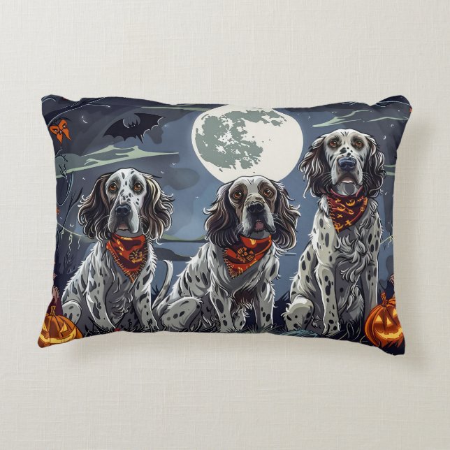 English Setter Halloween Spooky Dekokissen (Rückseite)