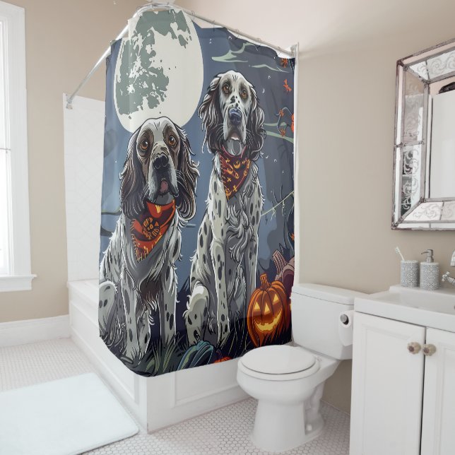 English Setter Halloween Spooky Duschvorhang (Beispiel)