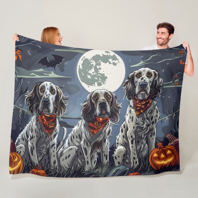 English Setter Halloween Spooky Fleecedecke (Beispiel)