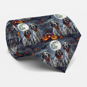 English Setter Halloween Spooky Krawatte