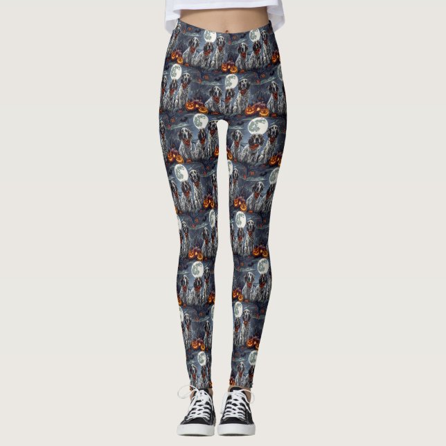 English Setter Halloween Spooky Leggings (Vorderseite)