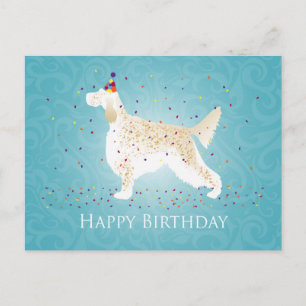 English Setter Happy Birthday Design Postkarte