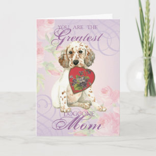English Setter Heart Mama Karte