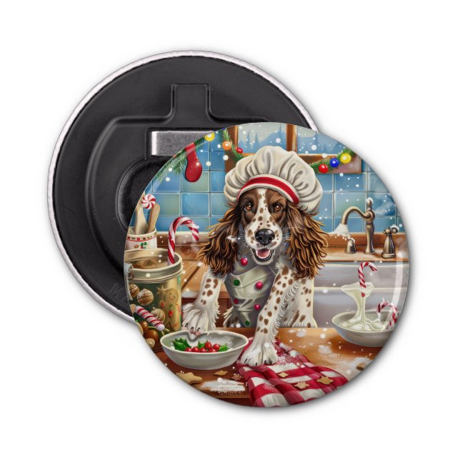 English Setter Holiday Baking: Festliche Weihnacht Flaschenöffner (Vorderseite)