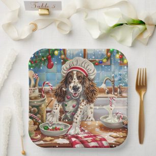 English Setter Holiday Baking: Festliche Weihnacht Pappteller