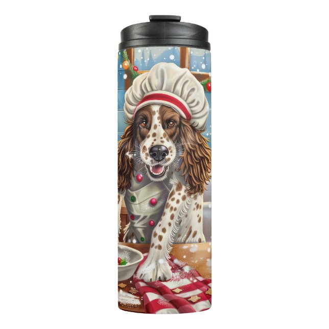 English Setter Holiday Baking: Festliche Weihnacht Thermosbecher (Vorderseite)