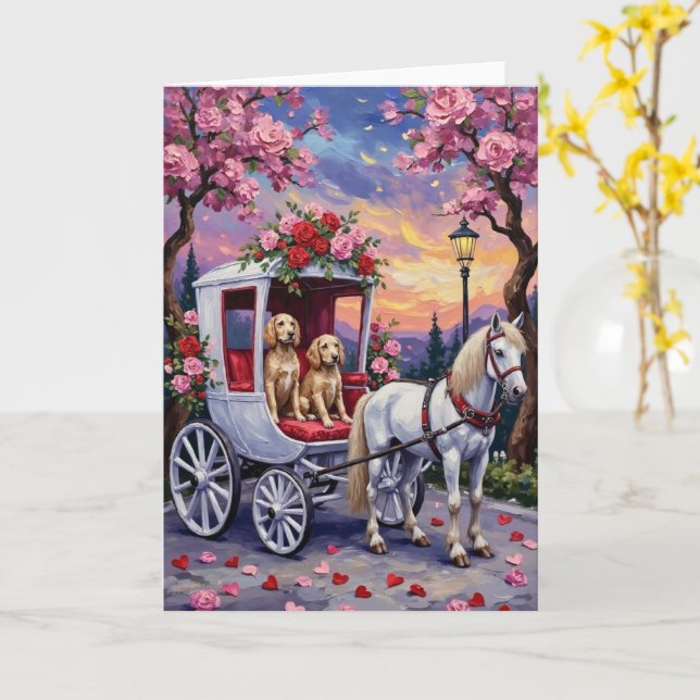 English Setter Hund Valentinstag Karte (Gelbe Blume)