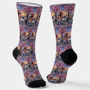 English Setter Hund Valentinstag Socken