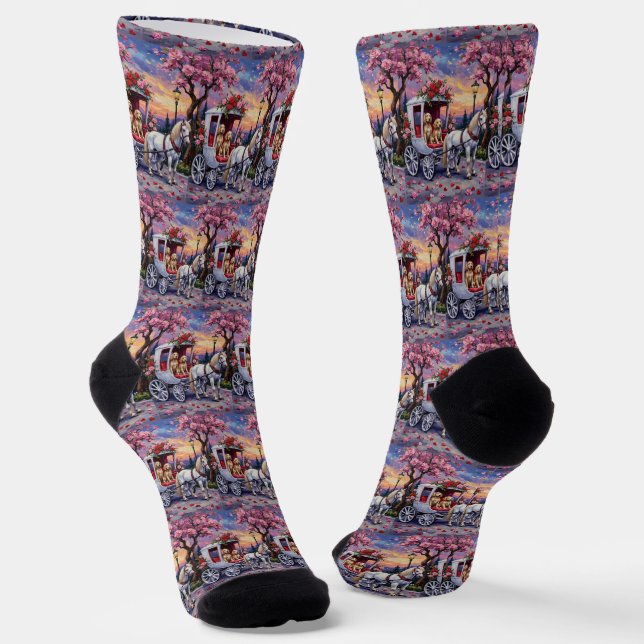English Setter Hund Valentinstag Socken (Gewinkelt)