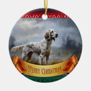 English Setter Keramik Ornament