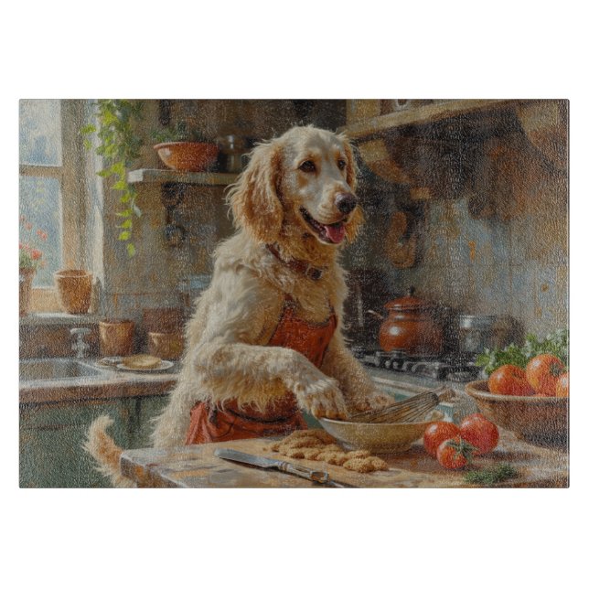 English Setter Kochen in der Küche Schneidebrett (Vorderseite)