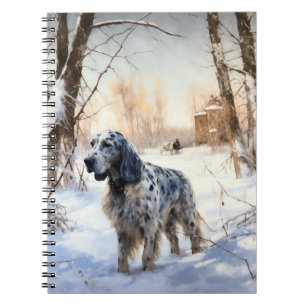 English Setter Lass es schneien Weihnachten Notizblock
