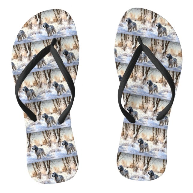 English Setter Let It Snow Weihnachten Flip Flops (Fußbett)