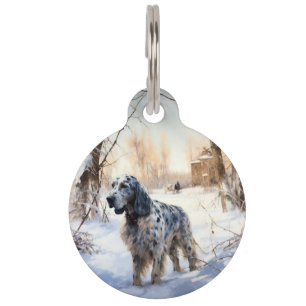 English Setter Let It Snow Weihnachten Haustiermarke